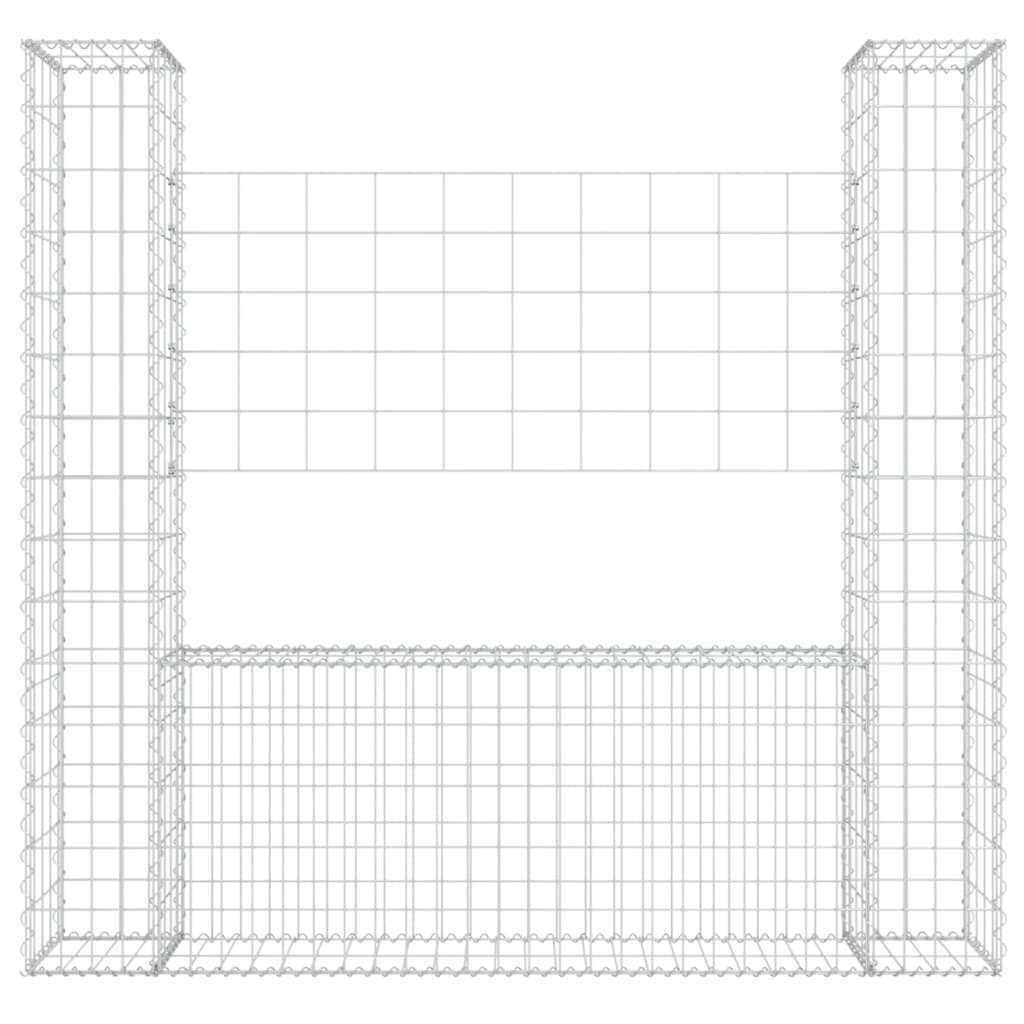 Gabbione a U con 2 Pali in Ferro 140x20x150 cm 151282