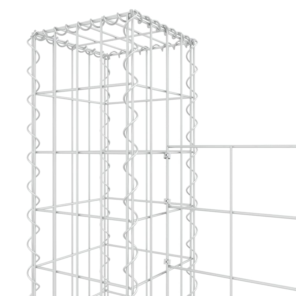 Gabbione a U con 2 Pali in Ferro 140x20x150 cm 151282