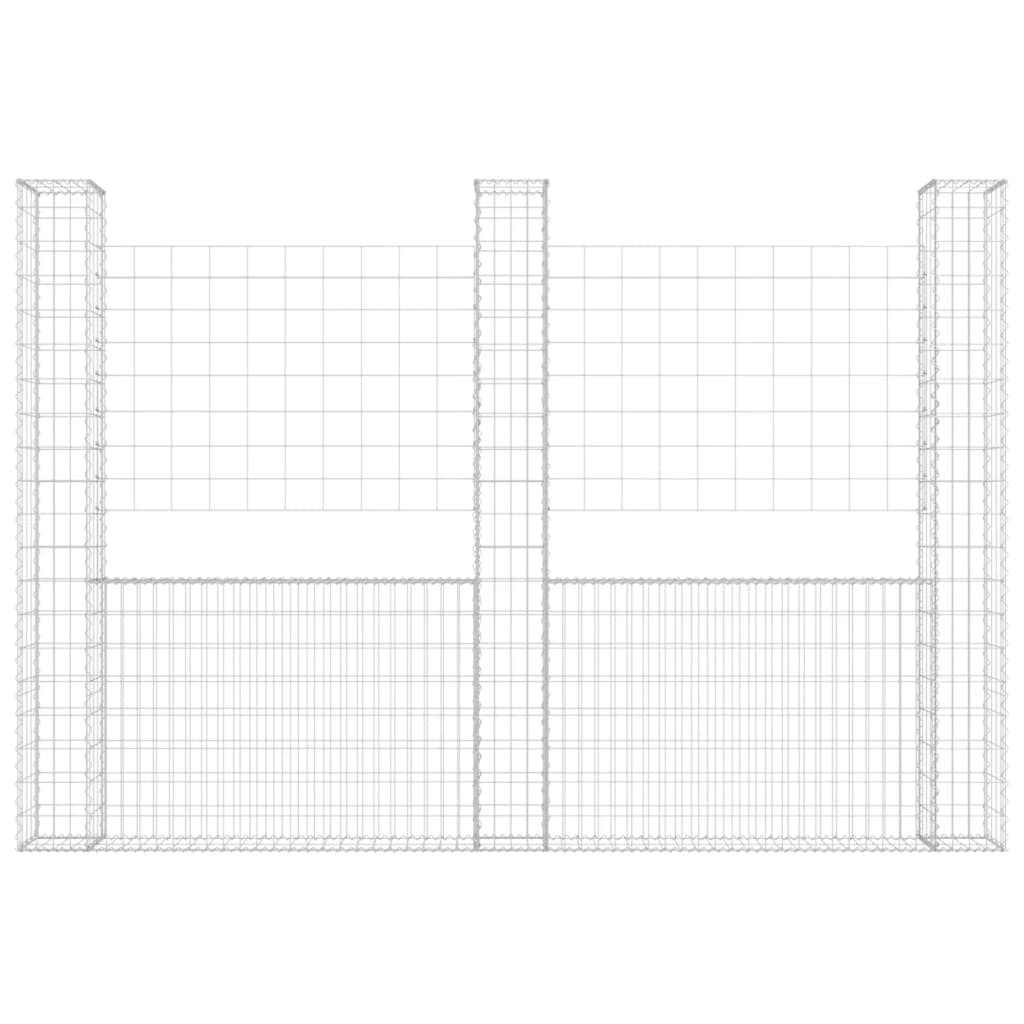 Gabbione a U con 3 Pali in Ferro 260x20x200 cm 151290