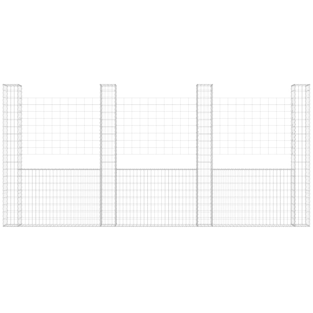 Gabbione a U con 5 Pali in Ferro 500x20x200 cm 151292