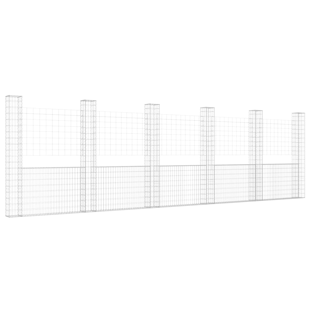 Gabbione a U con 6 Pali in Ferro 620x20x200 cm