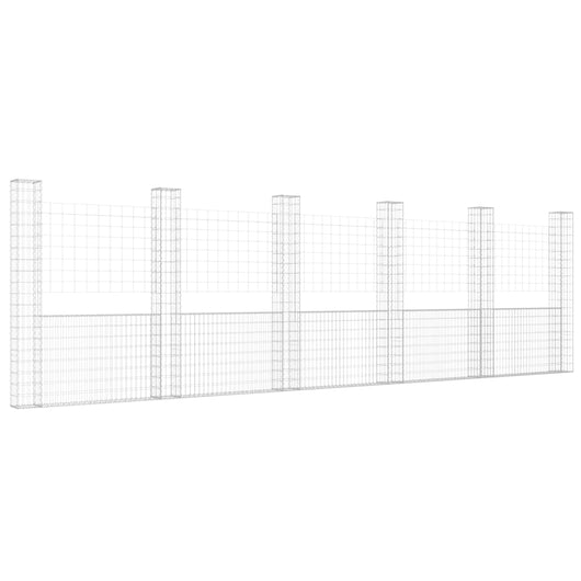 Gabbione a U con 6 Pali in Ferro 620x20x200 cm