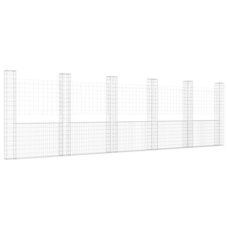 Gabbione a U con 6 Pali in Ferro 620x20x200 cm