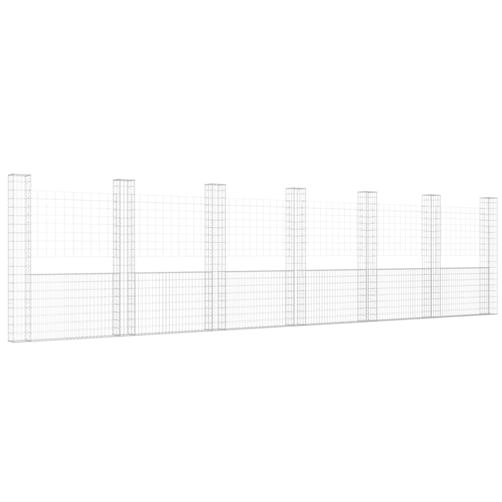 Gabbione a U con 7 Pali in Ferro 740x20x200 cm