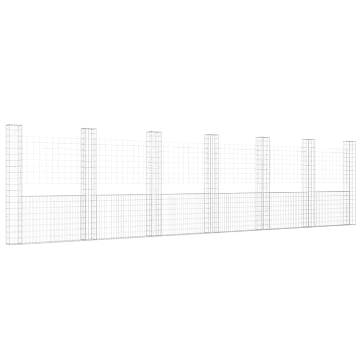 Gabbione a U con 7 Pali in Ferro 740x20x200 cm