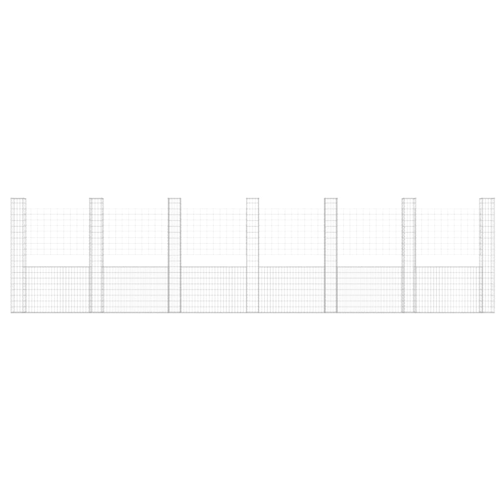 Gabbione a U con 7 Pali in Ferro 740x20x200 cm