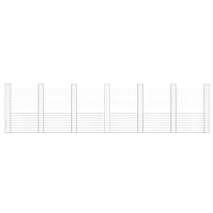 Gabbione a U con 7 Pali in Ferro 740x20x200 cm