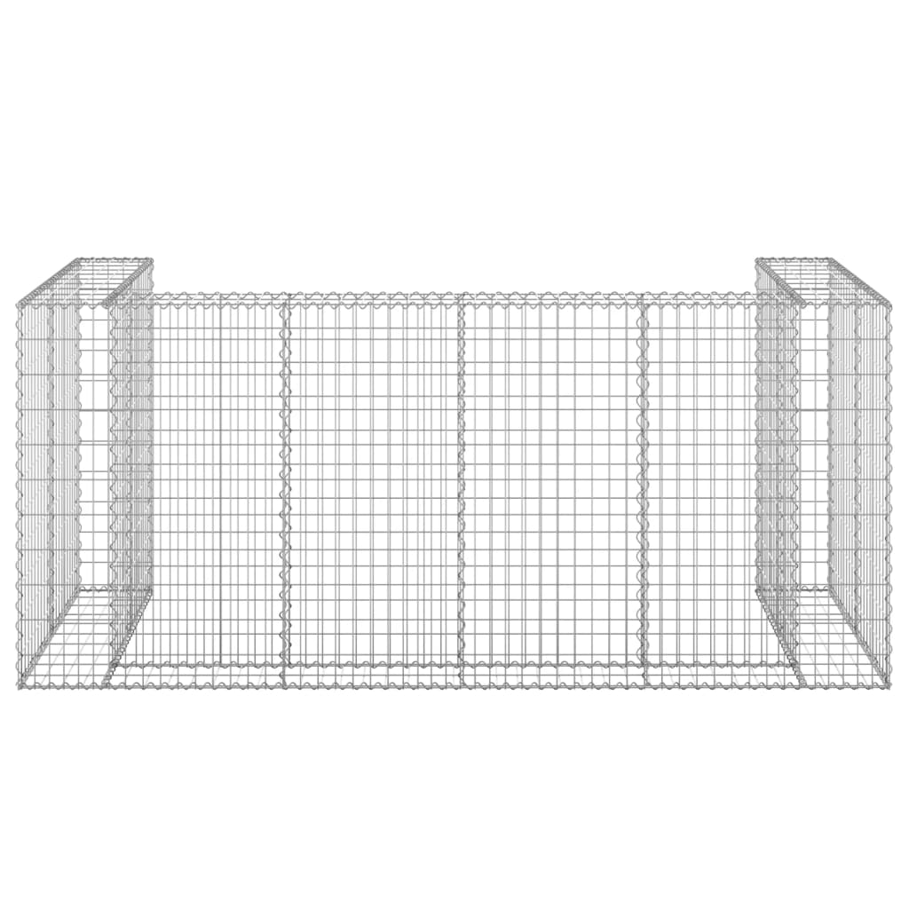 Gabbione per Bidoni in Acciaio Zincato 254x100x110 cm