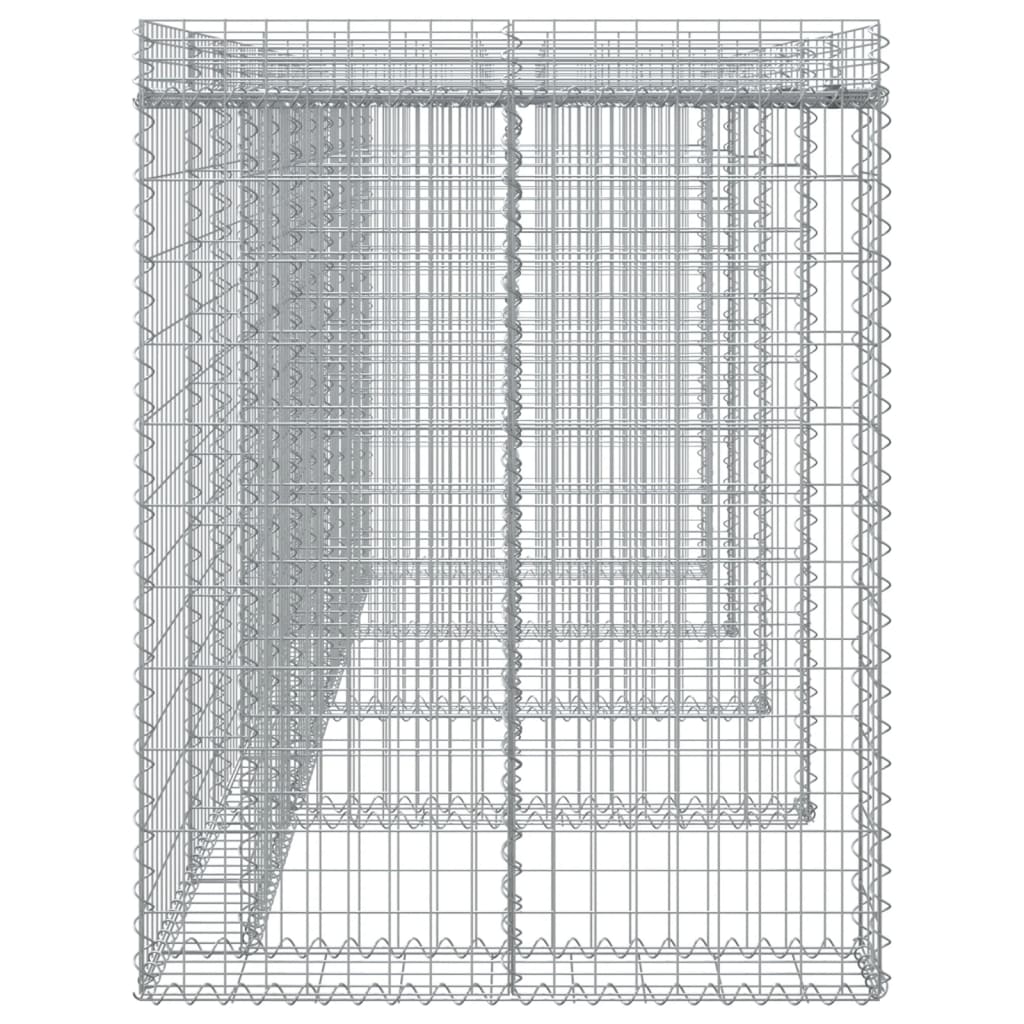 Parete Gabbioni Bidone Spazzatura 350x91x120 cm Ferro Zincato 151338