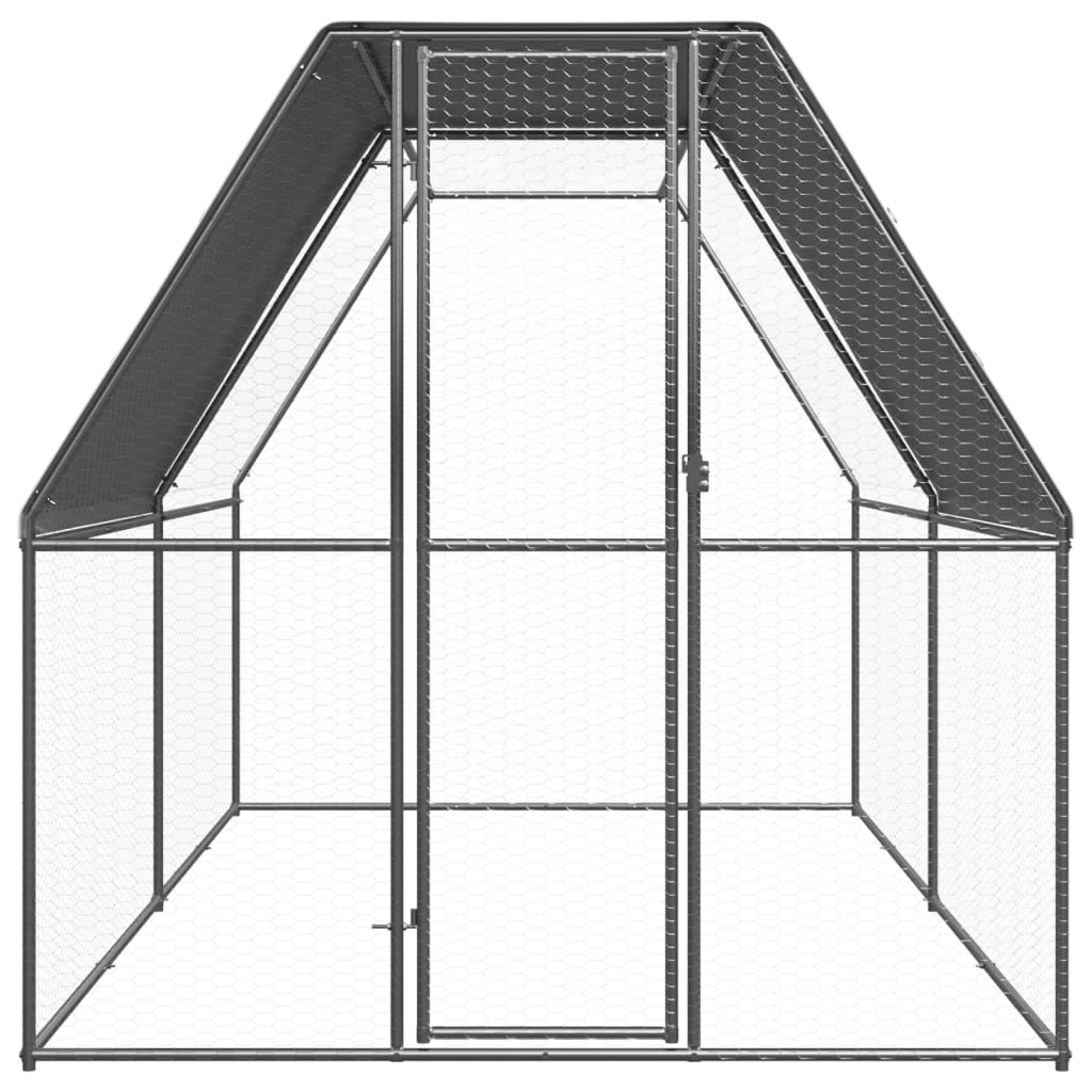 Gabbia per Polli da Esterno 2x4x2 m in Acciaio Zincato 3089319