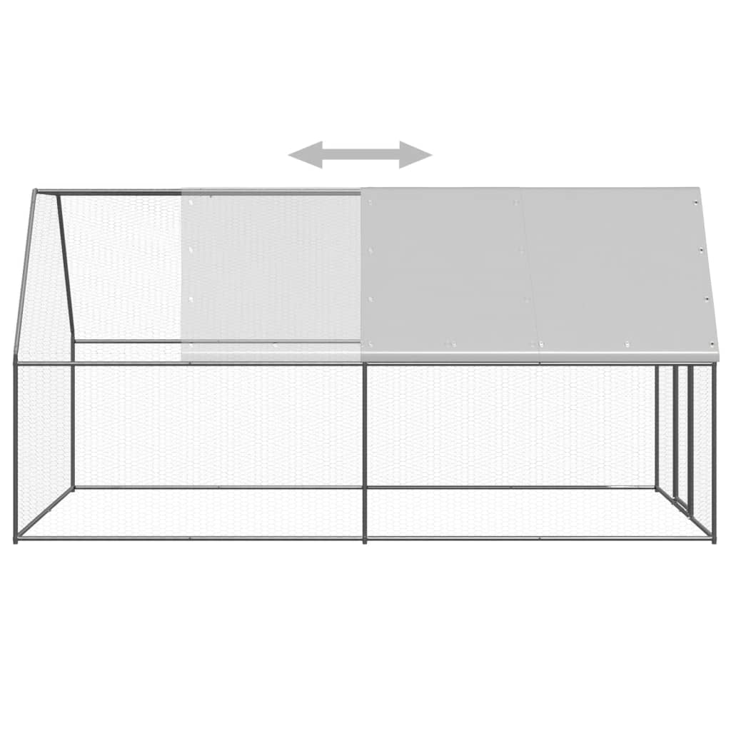 Gabbia per Polli da Esterno 2x4x2 m in Acciaio Zincato 3089319