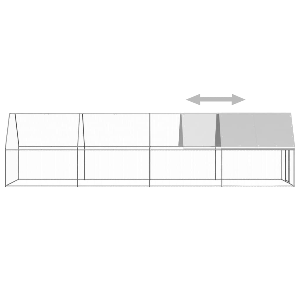 Gabbia per Polli da Esterno 2x8x2 m in Acciaio Zincato cod mxl 53243