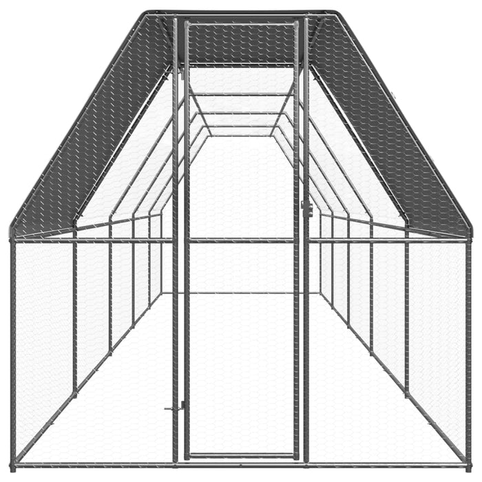 Pollaio da Esterno 2x10x2 m in Acciaio Zincato 3089322