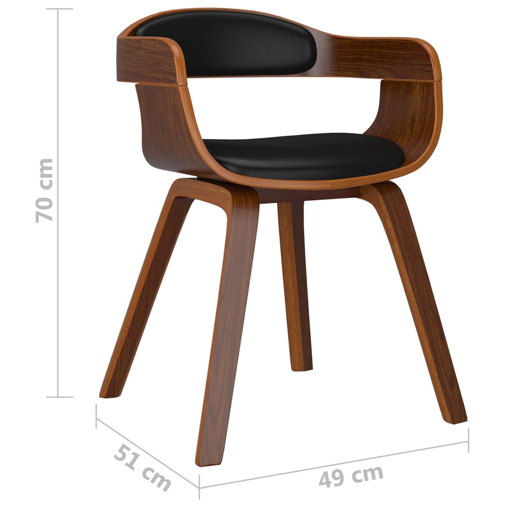 Sedia da Pranzo Nera in Legno Curvato e Similpelle cod mxl 7611