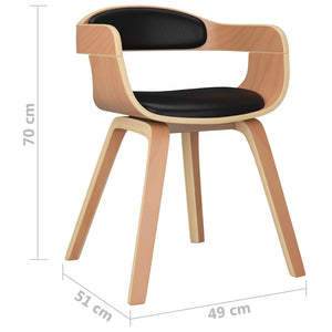 Sedie da Pranzo 2 pz Nere in Legno Curvato e Similpelle 3092379