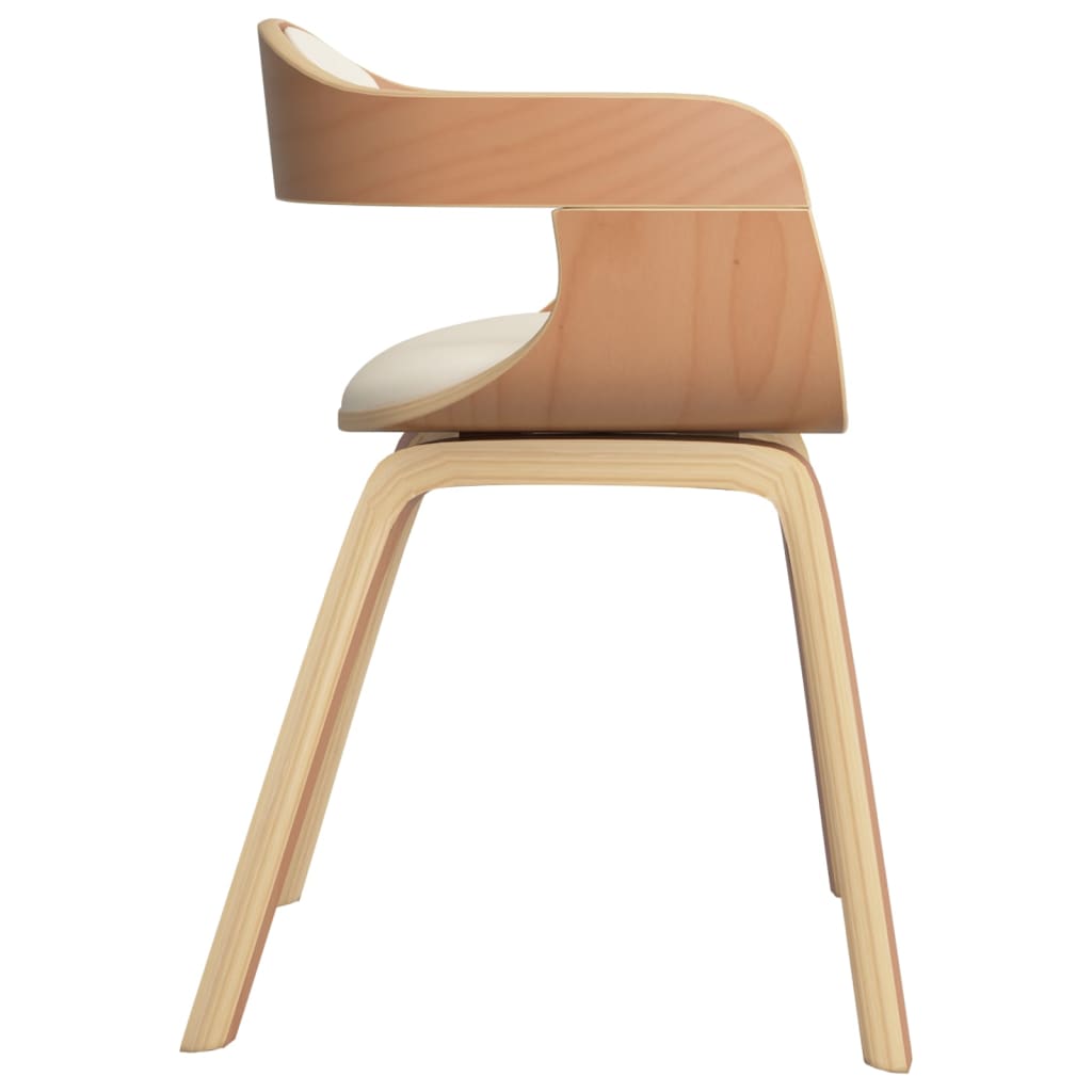 Sedie da Pranzo 2 pz Crema in Legno Curvato e Similpelle cod mxl 23037