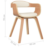 Sedie da Pranzo 2 pz Crema in Legno Curvato e Similpelle cod mxl 23037