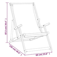 Sdraio Pieghevole da Spiaggia in Legno Massello di Teak Crema