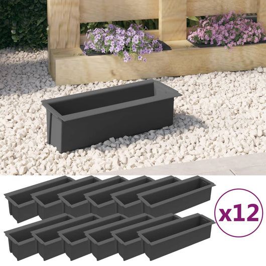 Fioriere per Europallet 12 pz Grigio 36x13,5x9,5 cm in PP cod mxl 66996