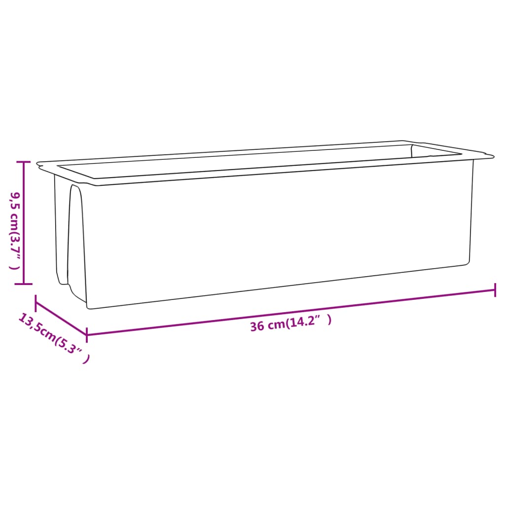 Fioriere per Europallet 12 pz Grigio 36x13,5x9,5 cm in PP 318302