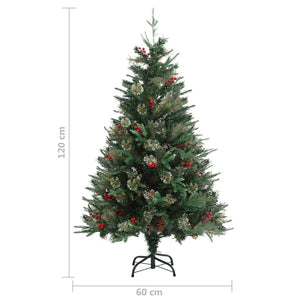 Albero di Natale con Pigne Verde 120 cm in PVC e PE cod mxl 19945