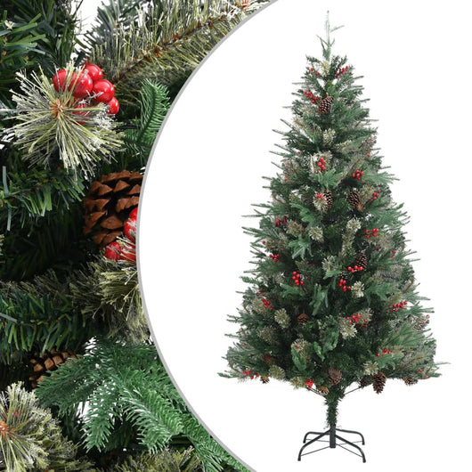 Albero di Natale con Pigne Verde 225 cm in PVC e PE