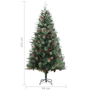 Albero di Natale con Pigne Verde 225 cm in PVC e PE