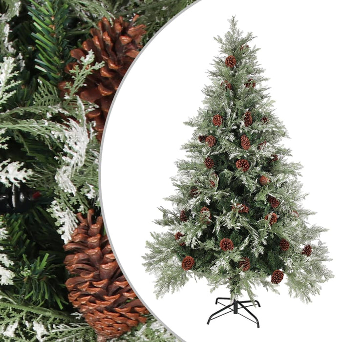 Albero di Natale con Pigne Verde e Bianco 120 cm in PVC e PE 340533