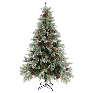 Albero di Natale con Pigne Verde e Bianco 120 cm in PVC e PE 340533