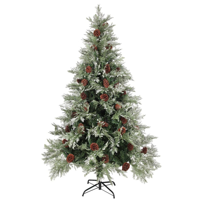 Albero di Natale con Pigne Verde e Bianco 120 cm in PVC e PE 340533