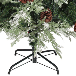 Albero di Natale con Pigne Verde e Bianco 120 cm in PVC e PE 340533