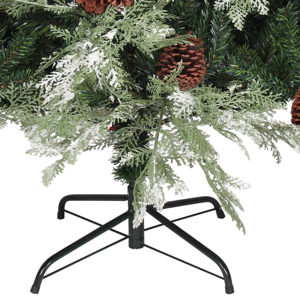 Albero di Natale con Pigne Verde e Bianco 150 cm in PVC e PE 340534