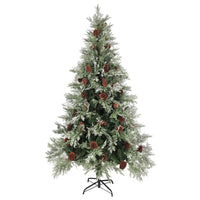 Albero di Natale con Pigne Verde e Bianco 195 cm in PVC e PE 340535