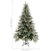 Albero di Natale con Pigne Verde e Bianco 195 cm in PVC e PE 340535