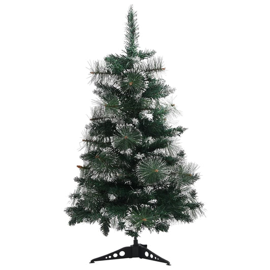 Albero di Natale Artificiale Supporto Verde e Bianco 60 cm PVC