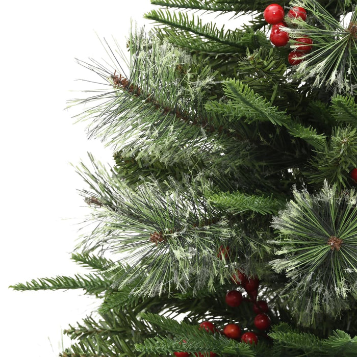 Albero di Natale Preilluminato con Pigne Verde 120 cm PVC e PE 3094555