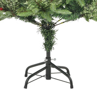 Albero di Natale Preilluminato con Pigne Verde 120 cm PVC e PE 3094555