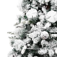 Albero di Natale con Neve Floccata LED e Pigne 195 cm PVC e PE