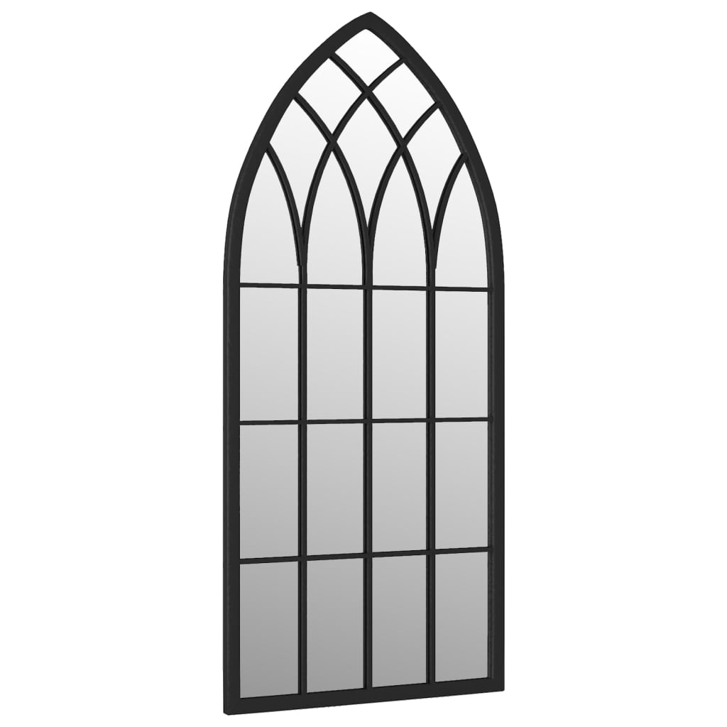 Specchio da Giardino Nero 100x45 cm in Ferro per Uso Esterno 318342