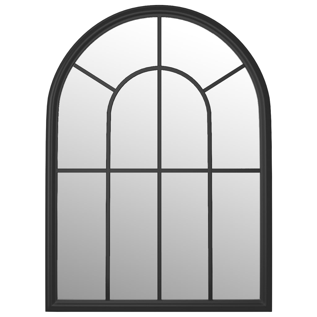 Specchio da Giardino Nero 60x45 cm in Ferro per Uso Esterno 318346