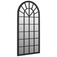 Specchio da Giardino Nero 90x45 cm in Ferro per Uso Esterno 318348