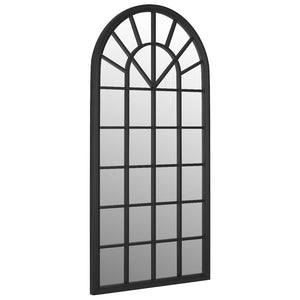 Specchio da Giardino Nero 90x45 cm in Ferro per Uso Esterno 318348