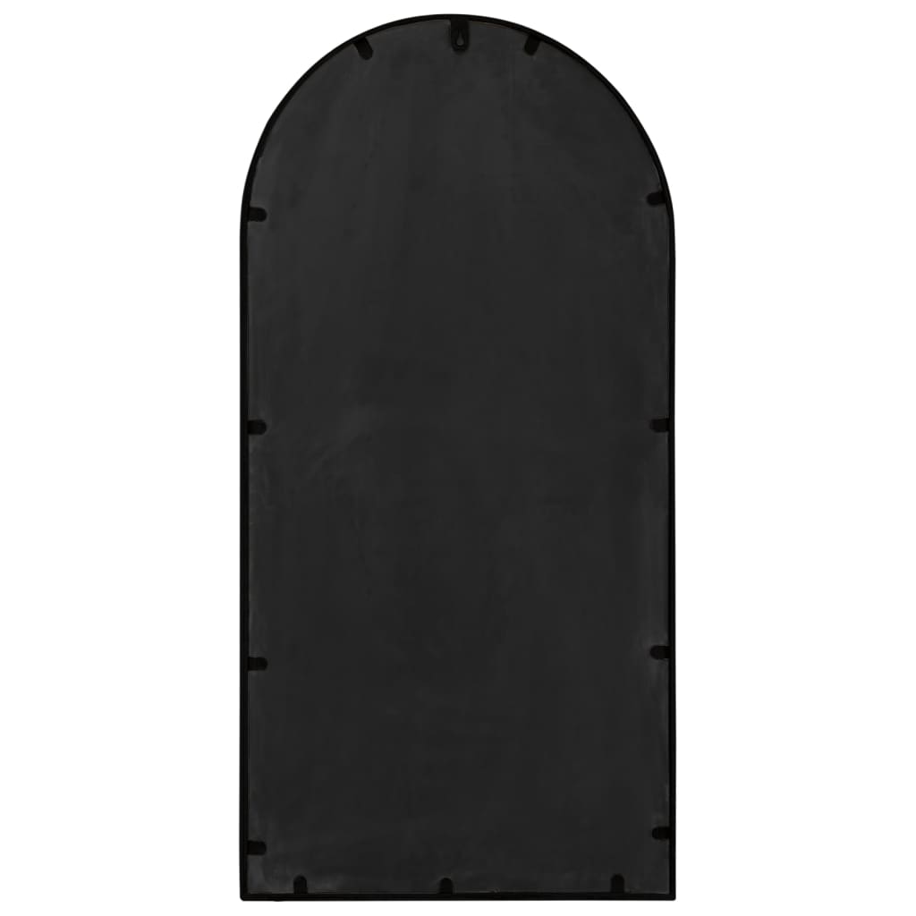 Specchio da Giardino Nero 90x45 cm in Ferro per Uso Esterno 318348