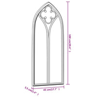 Specchio da Giardino Nero 100x45 cm in Ferro per Uso Esterno cod mxl 67805