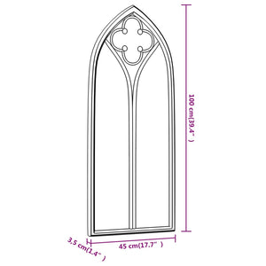 Specchio da Giardino Nero 100x45 cm in Ferro per Uso Esterno cod mxl 67805