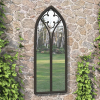 Specchio da Giardino Nero 100x45 cm in Ferro per Uso Esterno cod mxl 67805