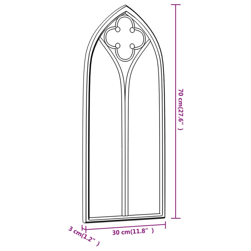 Specchio da Giardino Sabbia 70x30 cm in Ferro per Uso Esterno 318351