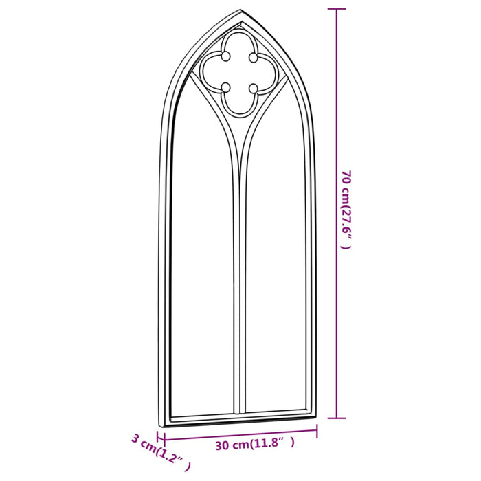 Specchio da Giardino Sabbia 70x30 cm in Ferro per Uso Esterno 318351