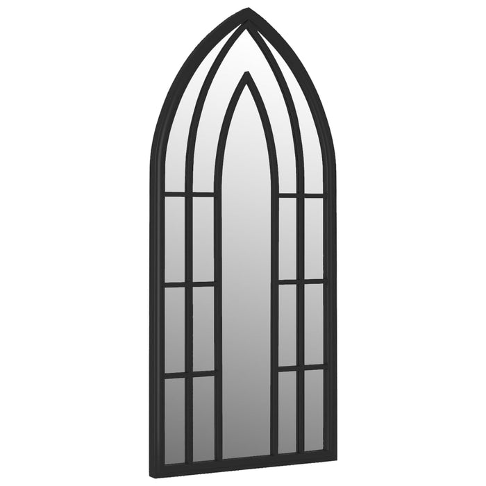 Specchio da Giardino Nero 100x45 cm in Ferro per Uso Esterno 318354