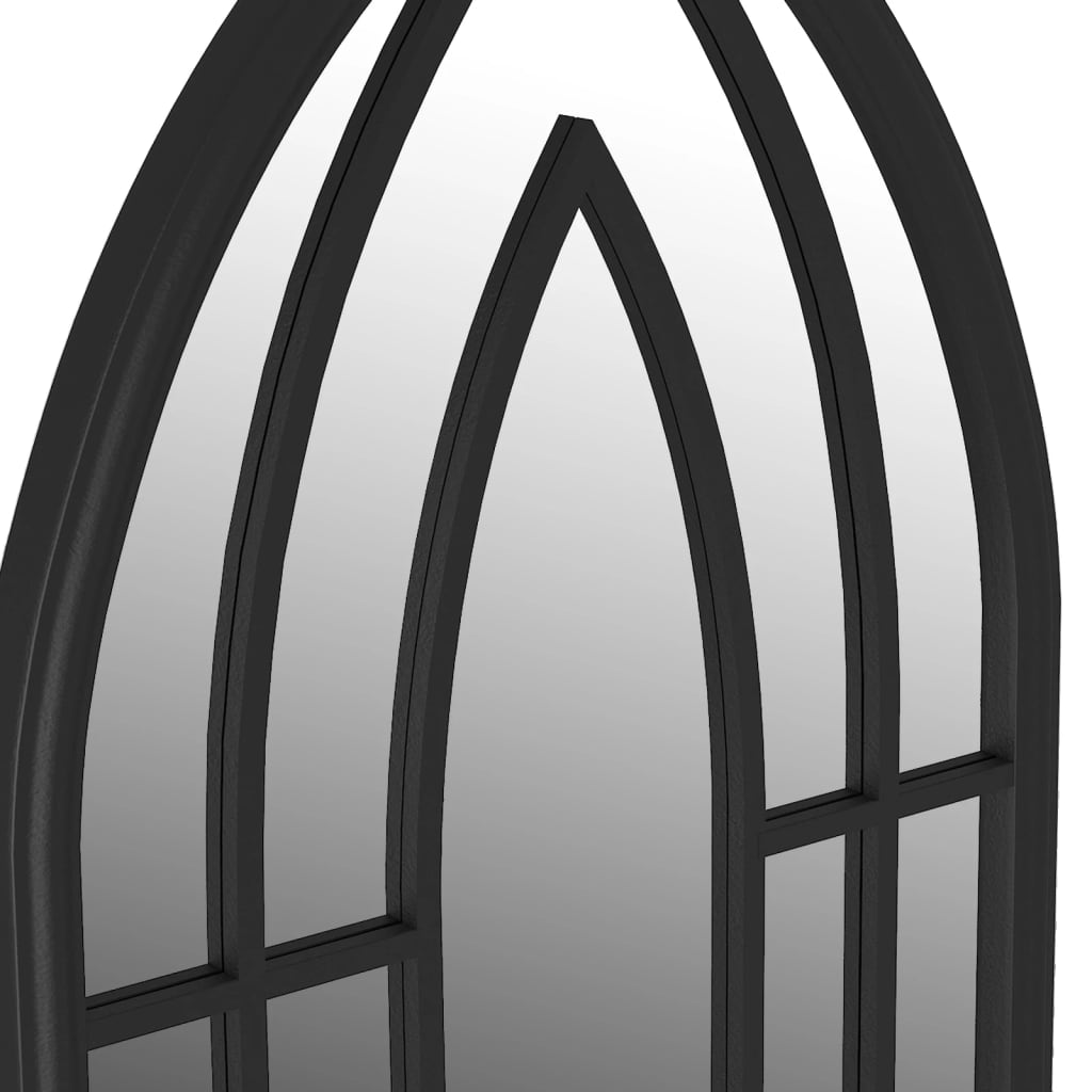 Specchio da Giardino Nero 100x45 cm in Ferro per Uso Esterno 318354